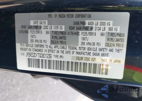 2016 Mazda Cx-5 Grand Touring from USA, damaged, VIN JM3KE2DY7G0801239